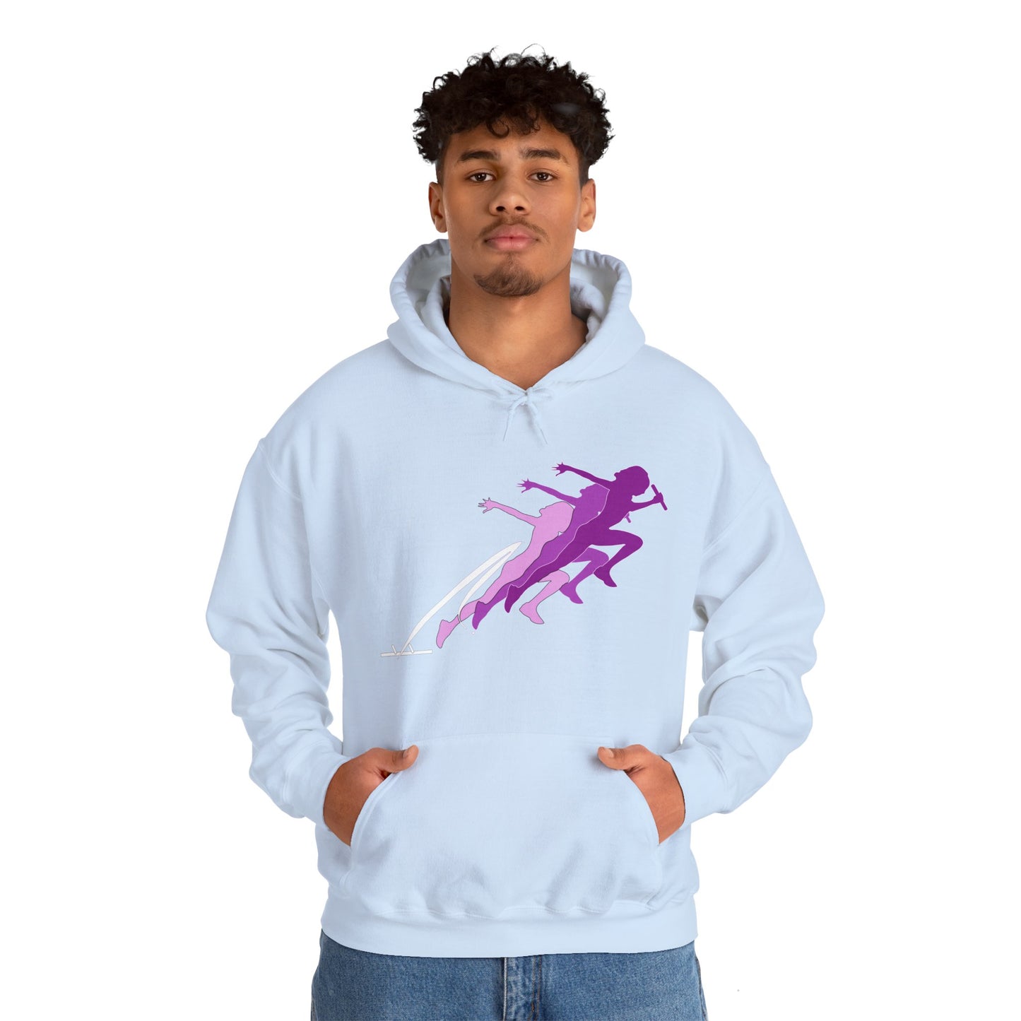 Running Woman Pink Heavy Blend™ Hooded Sweatshirt