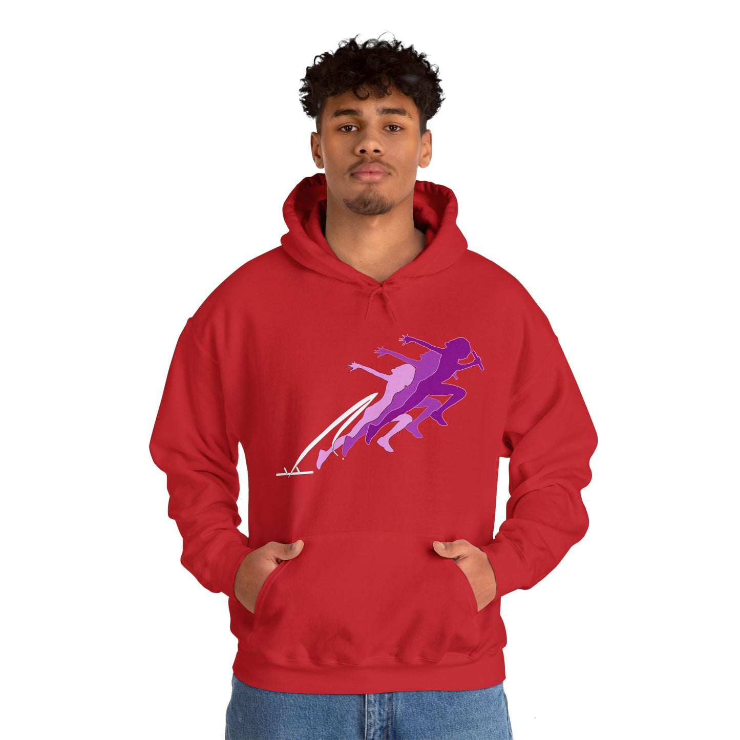 Running Woman Pink Heavy Blend™ Hooded Sweatshirt