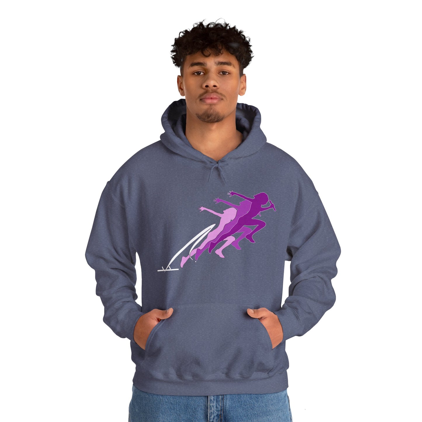 Running Woman Pink Heavy Blend™ Hooded Sweatshirt