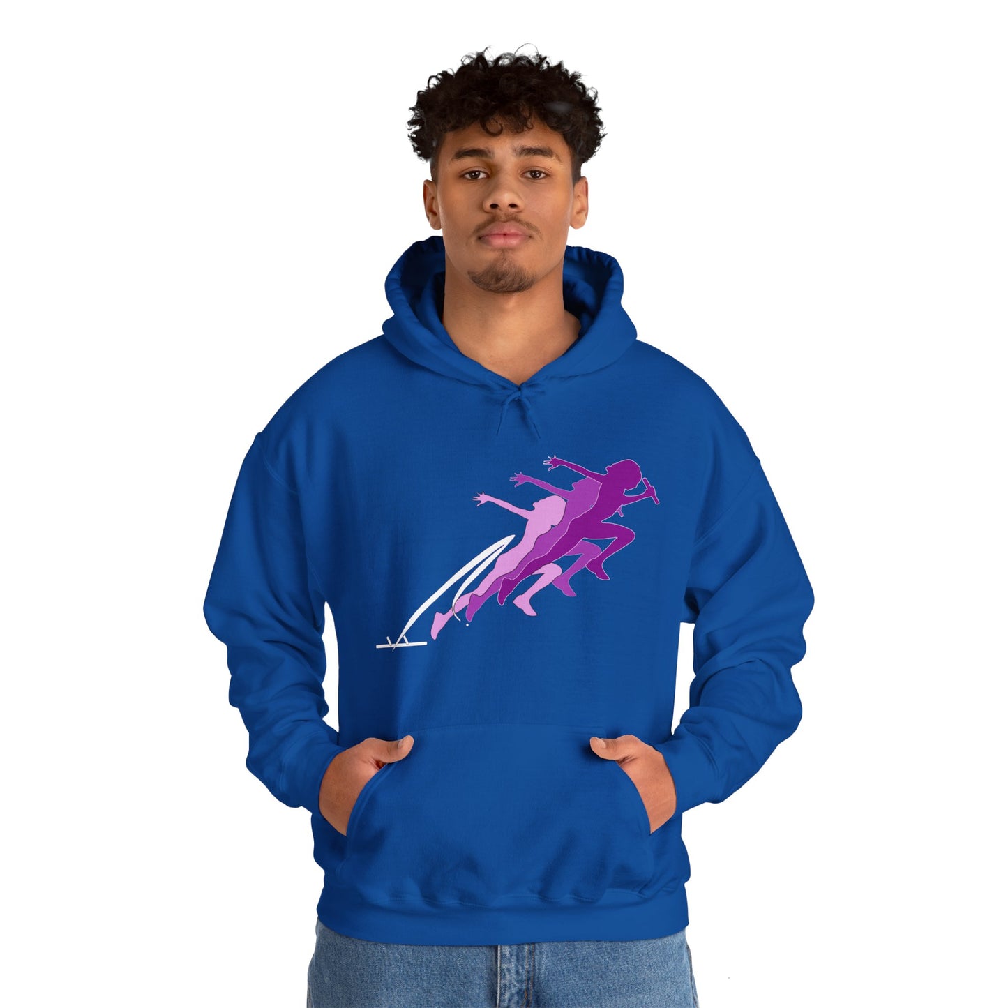 Running Woman Pink Heavy Blend™ Hooded Sweatshirt