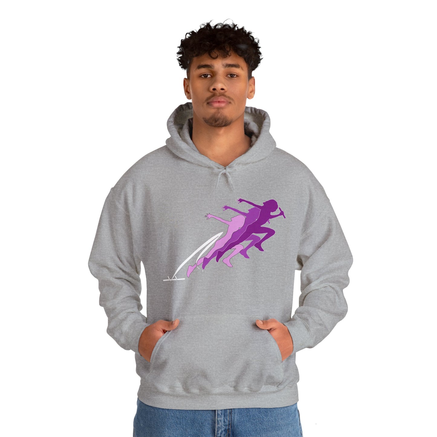 Running Woman Pink Heavy Blend™ Hooded Sweatshirt