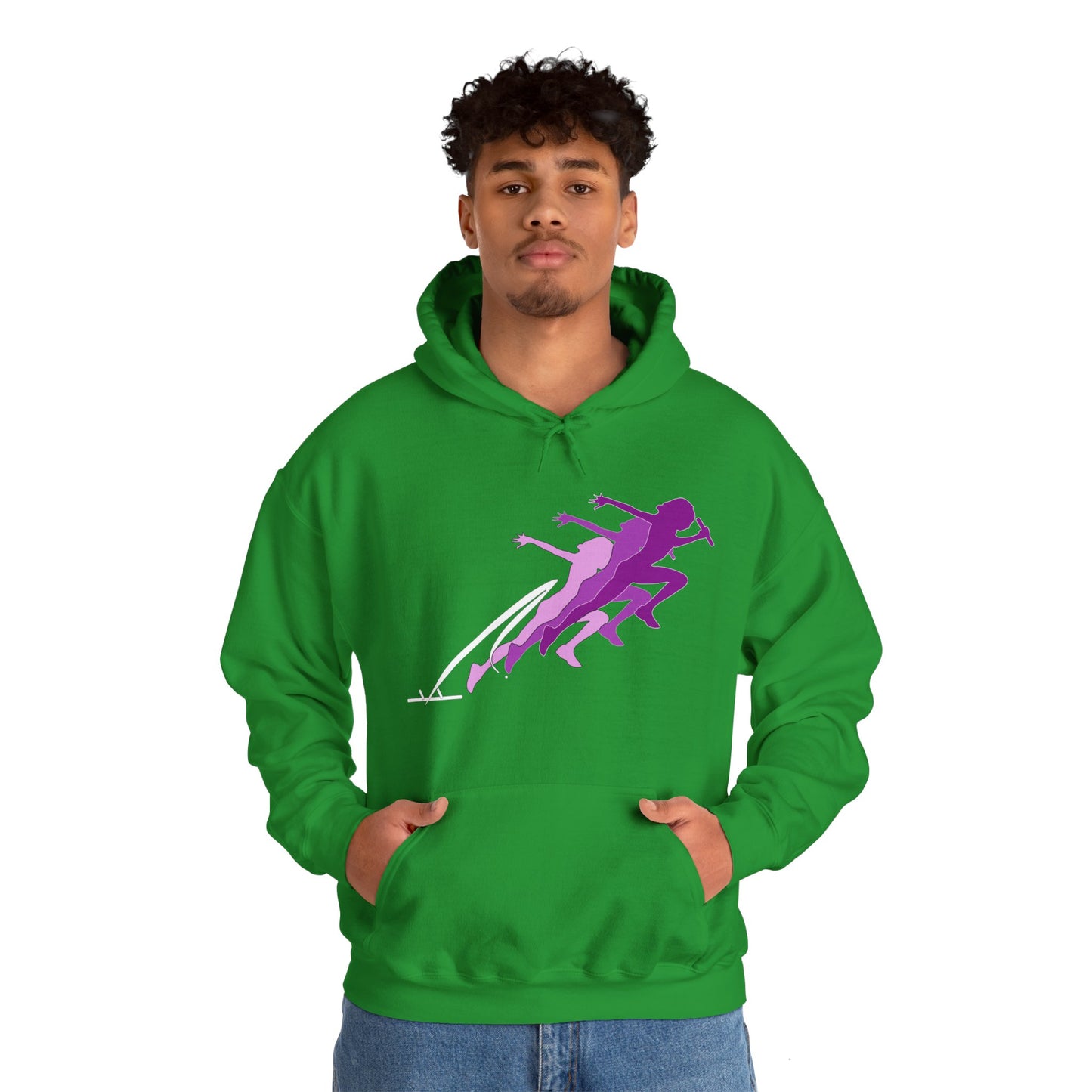 Running Woman Pink Heavy Blend™ Hooded Sweatshirt