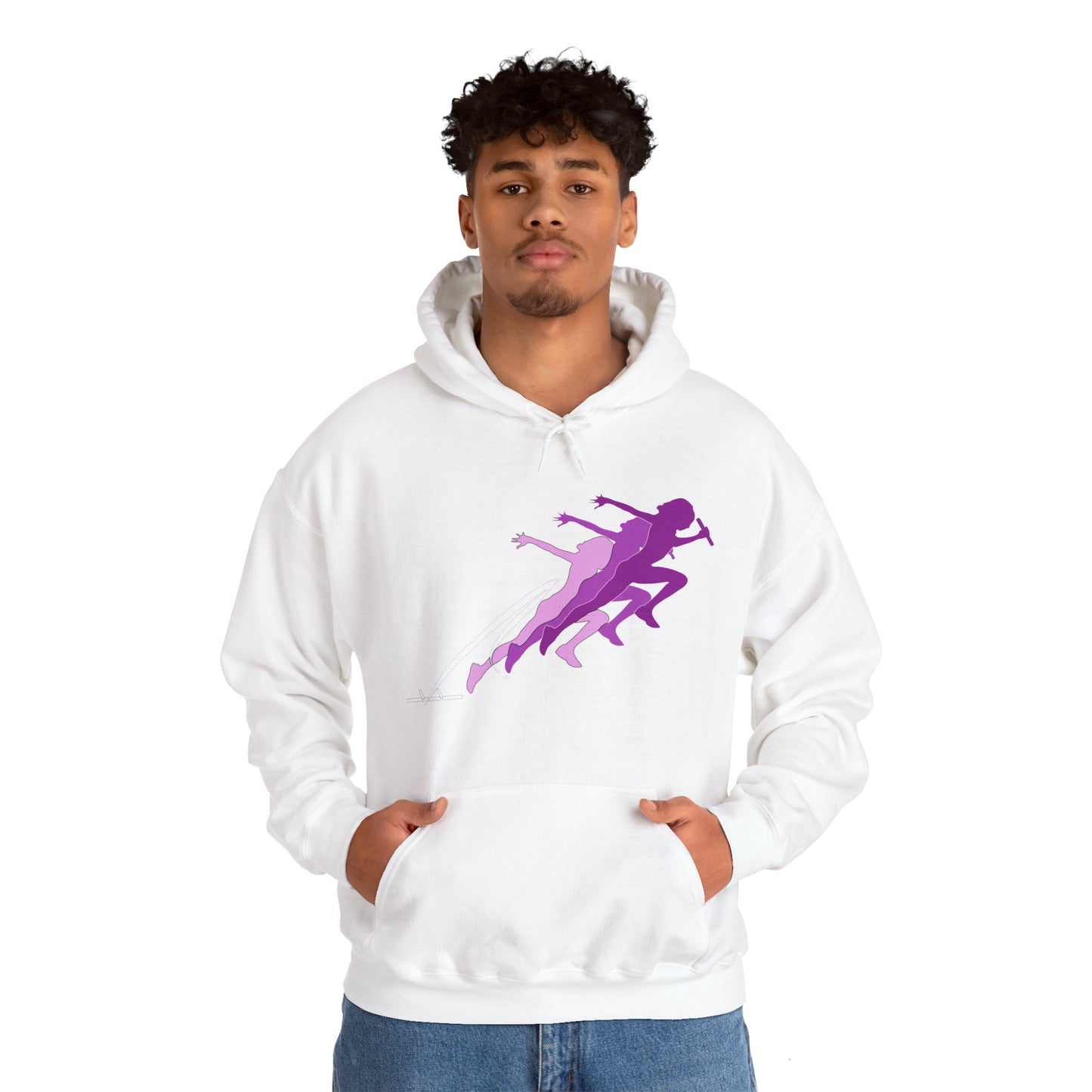 Running Woman Pink Heavy Blend™ Hooded Sweatshirt