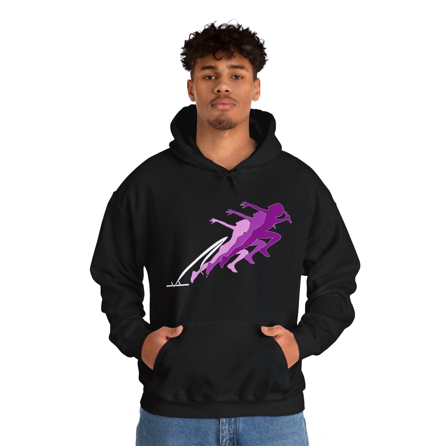 Running Woman Pink Heavy Blend™ Hooded Sweatshirt