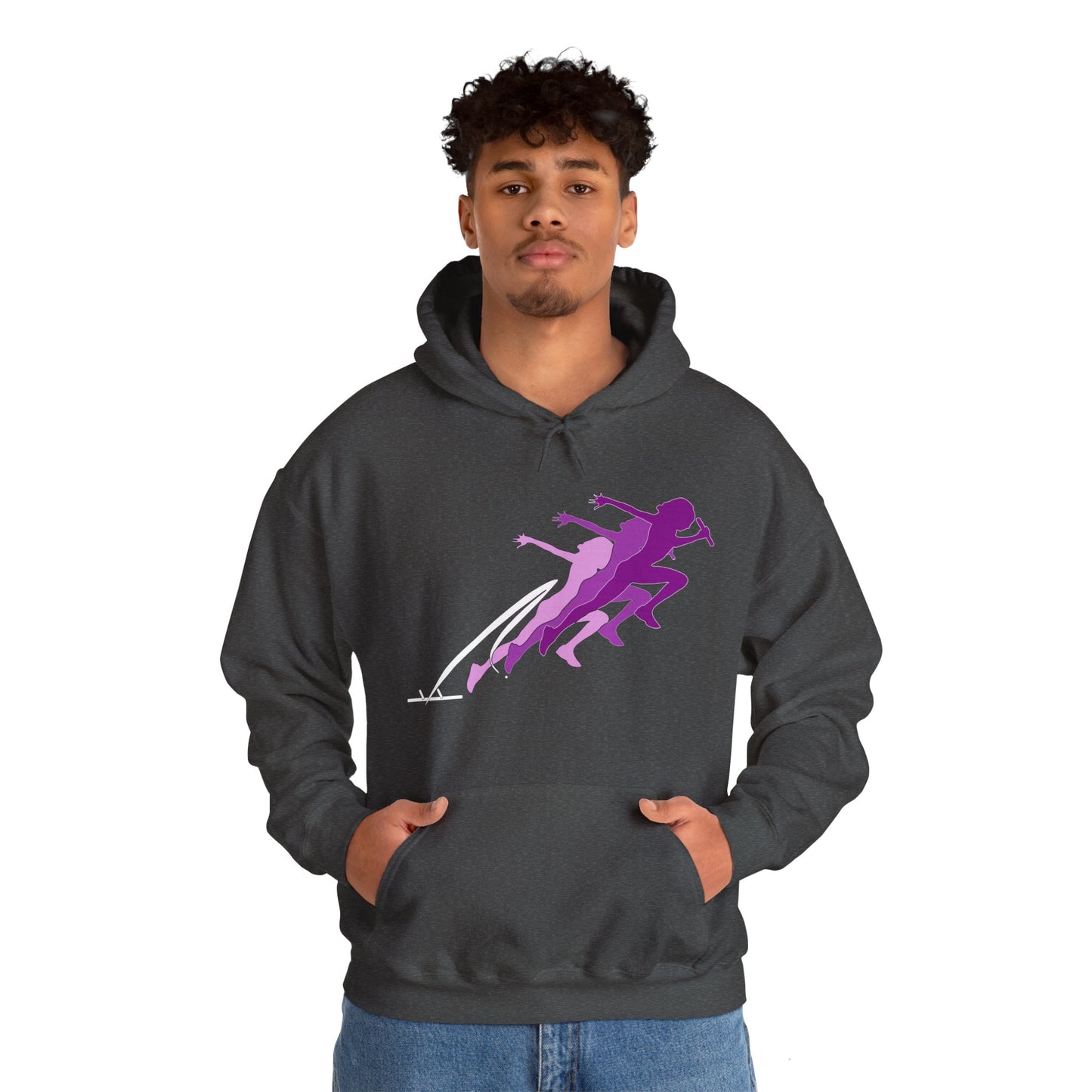 Running Woman Pink Heavy Blend™ Hooded Sweatshirt