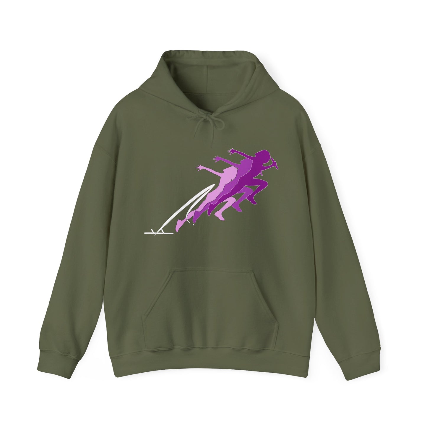 Running Woman Pink Heavy Blend™ Hooded Sweatshirt