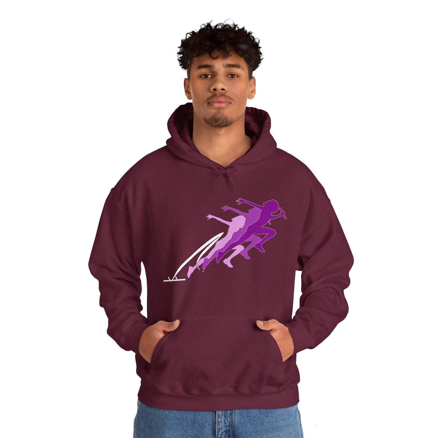Running Woman Pink Heavy Blend™ Hooded Sweatshirt