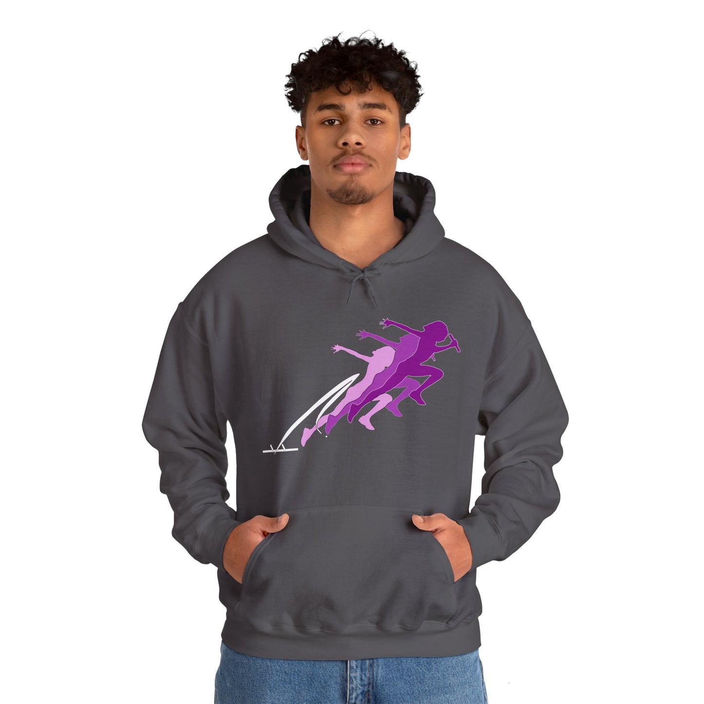 Running Woman Pink Heavy Blend™ Hooded Sweatshirt
